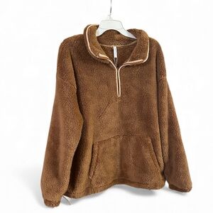 🧸🖤FUZZY 1/4 ZIP PULL OVER🖤🧸NWT‼️
